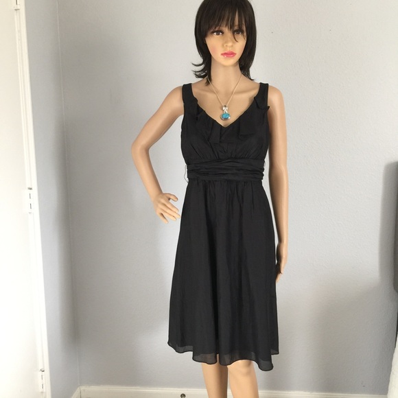 Simple Black Ruffle Dress WHBM - Picture 3 of 8